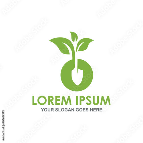 green shovel logo vector image