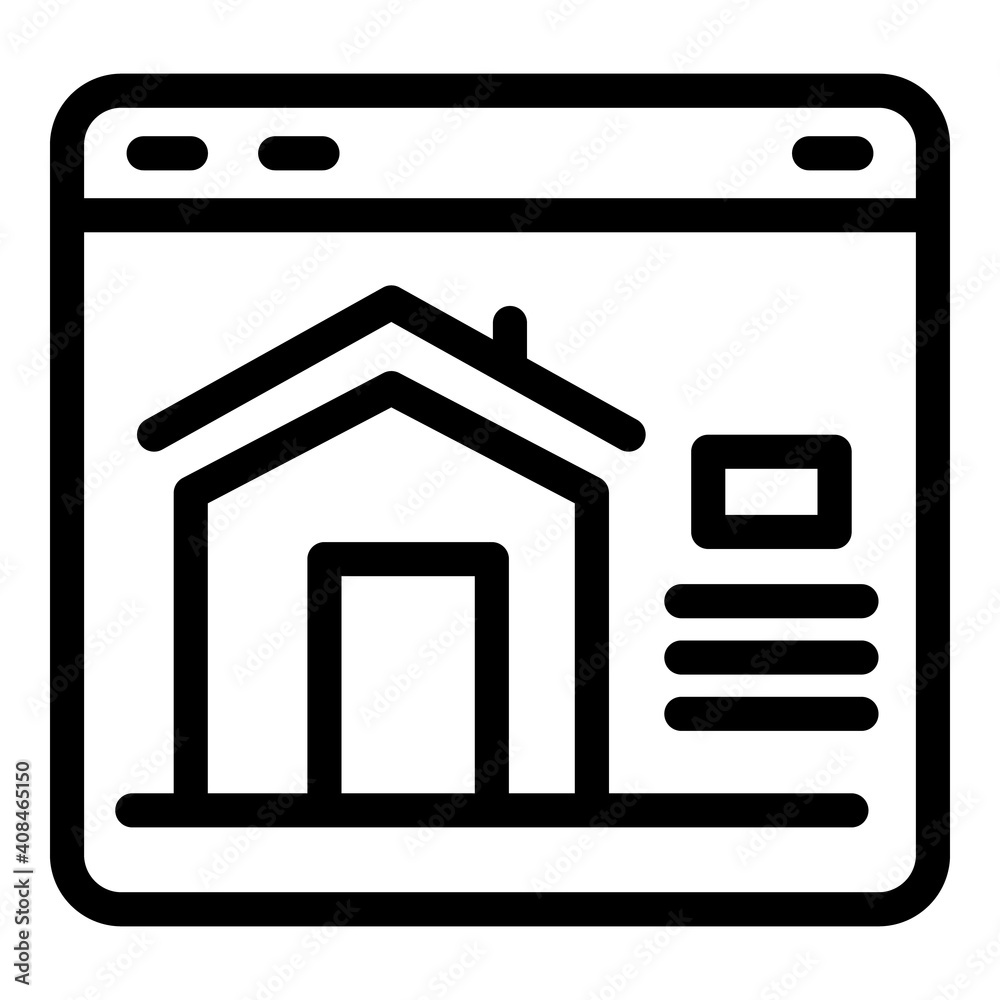 Online rent house icon. Outline online rent house vector icon for web design isolated on white background Online rent house icon. Outline online rent house vector icon for web design isolated on white background