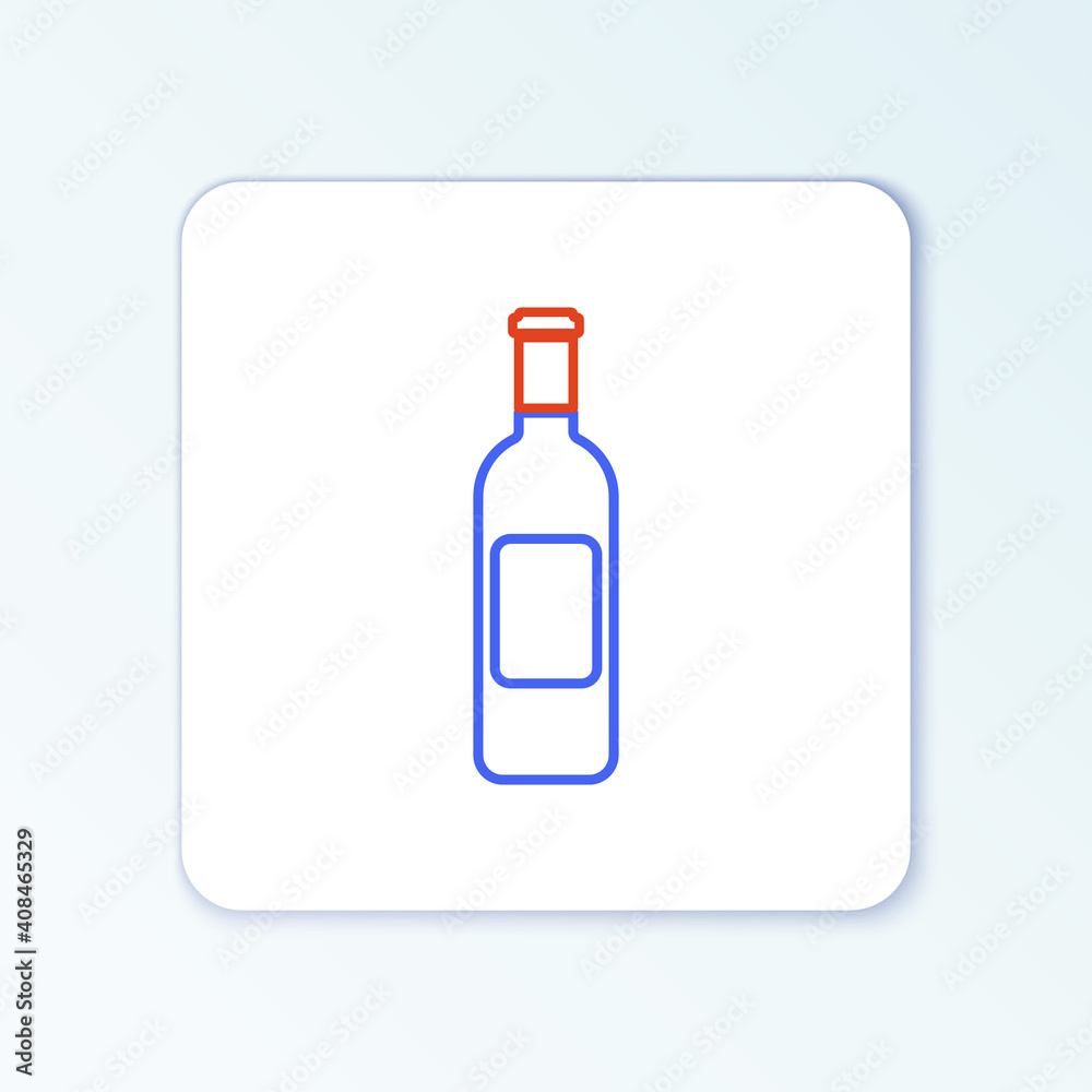 Line Bottle of wine icon isolated on white background. Colorful outline concept. Vector. Line Bottle of wine icon isolated on white background. Colorful outline concept. Vector.