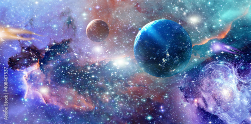 Space, stars and planets. The magical world of space , digital mural 