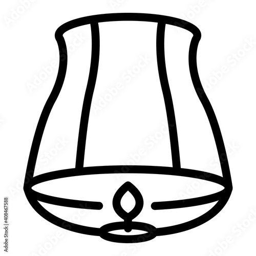 Summer floating lantern icon. Outline summer floating lantern vector icon for web design isolated on white background