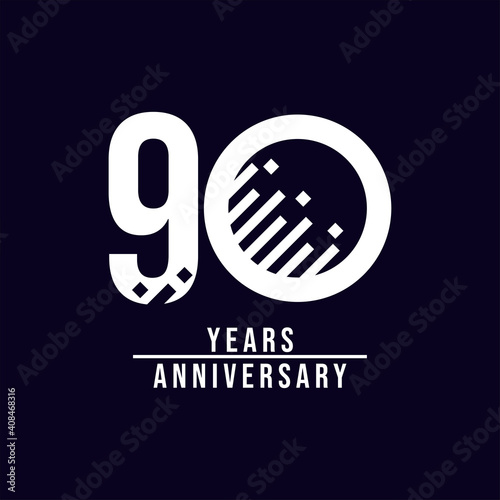 90 Years Anniversary Celebration Vector Template Design Illustration