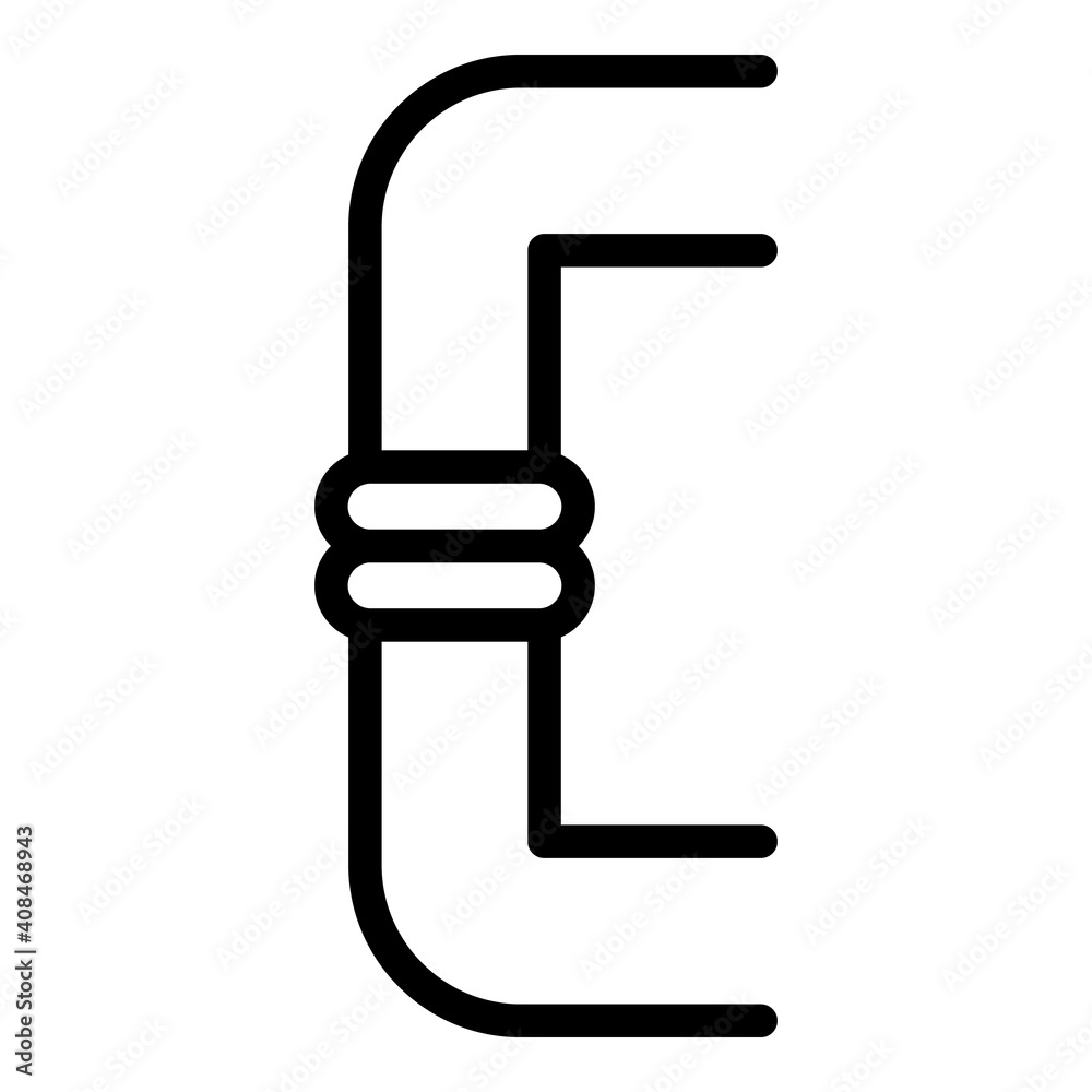 Fitting pipe icon. Outline fitting pipe vector icon for web design isolated on white background Fitting pipe icon. Outline fitting pipe vector icon for web design isolated on white background