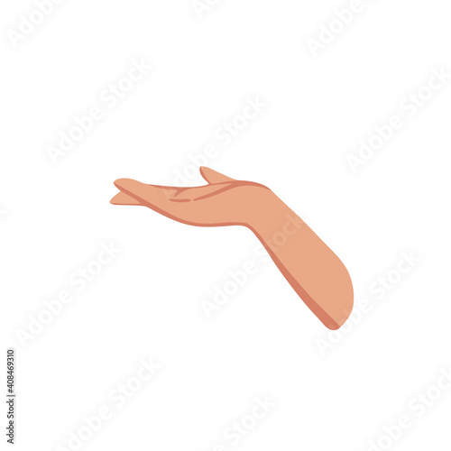 Female hands gesture hand sign vector illustration of a hand in an open gesture