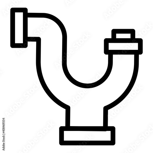 Sanitary pipe icon. Outline sanitary pipe vector icon for web design isolated on white background