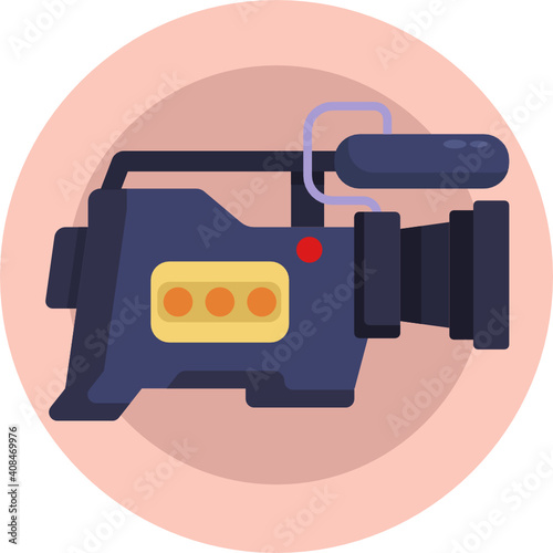 Mass media related icon. News Broadcasting Icon. Video Camera Icon.