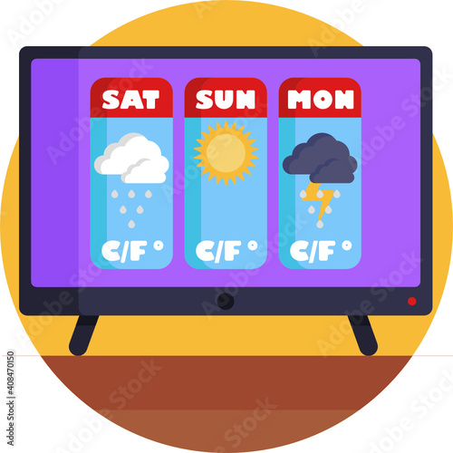 Mass media related icon. News Broadcasting Icon, Weather Forecasting.