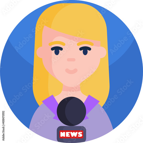 Mass media related icon. News Broadcasting Icon. News anchor icon.