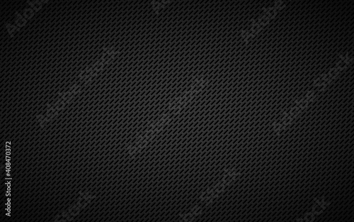 Dark black metal perforated background. Abstract grey metallic stainless steel wallpaper. Simple vector illustration