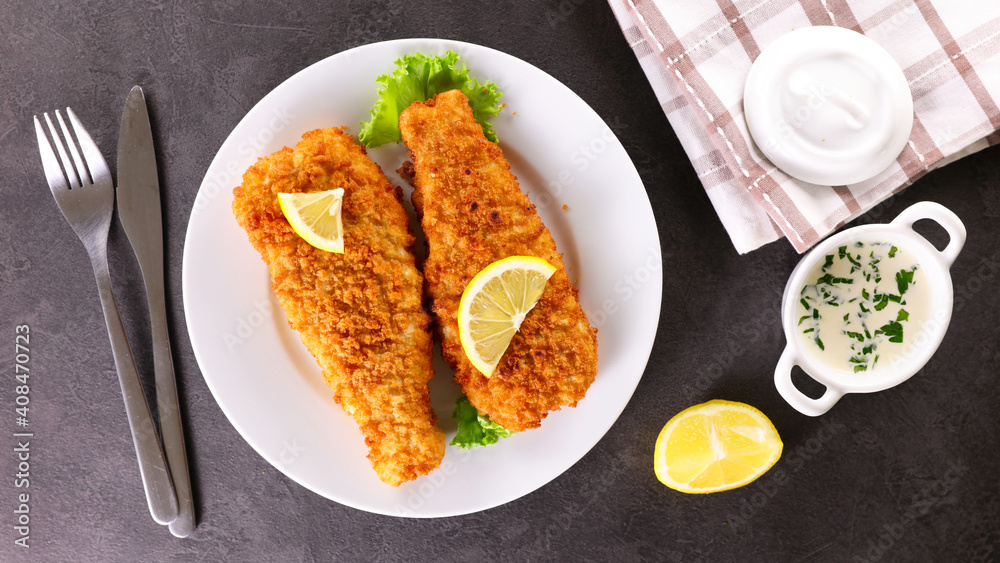 crispy breaded fish and lemon crispy breaded fish and lemon