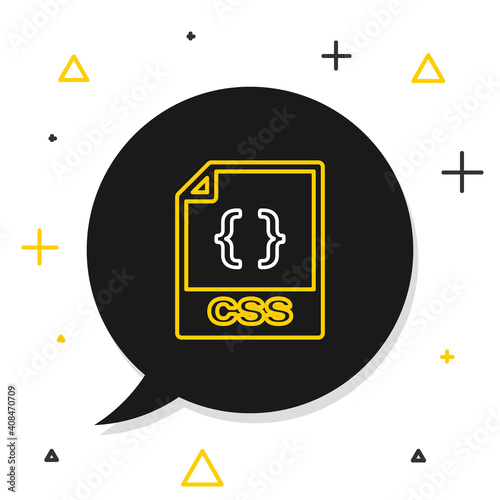 Line CSS file document. Download css button icon isolated on white background. CSS file symbol. Colorful outline concept. Vector.