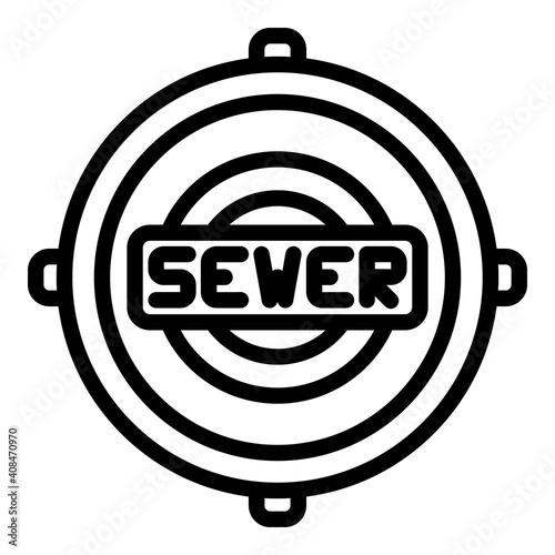 Manhole cover cap icon. Outline manhole cover cap vector icon for web design isolated on white background