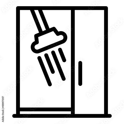 Home shower stall icon. Outline home shower stall vector icon for web design isolated on white background