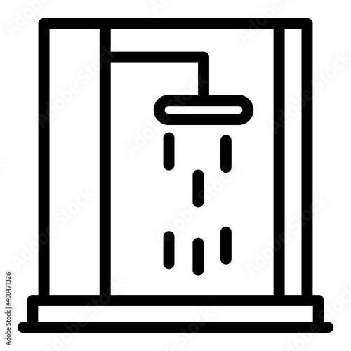 Plastic shower stall icon. Outline plastic shower stall vector icon for web design isolated on white background