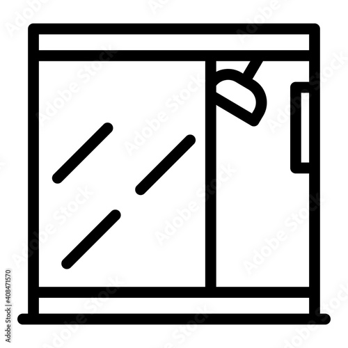Modern shower stall icon. Outline modern shower stall vector icon for web design isolated on white background