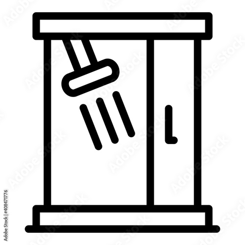 Washroom cabin icon. Outline washroom cabin vector icon for web design isolated on white background
