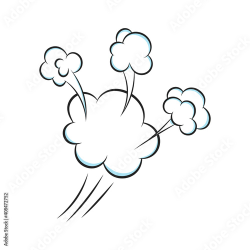 Smelling pop art comic book cartoon fart cloud flat style design vector illustration. Bad stink or toxic aroma cartoon smoke cloud isolated on white background.