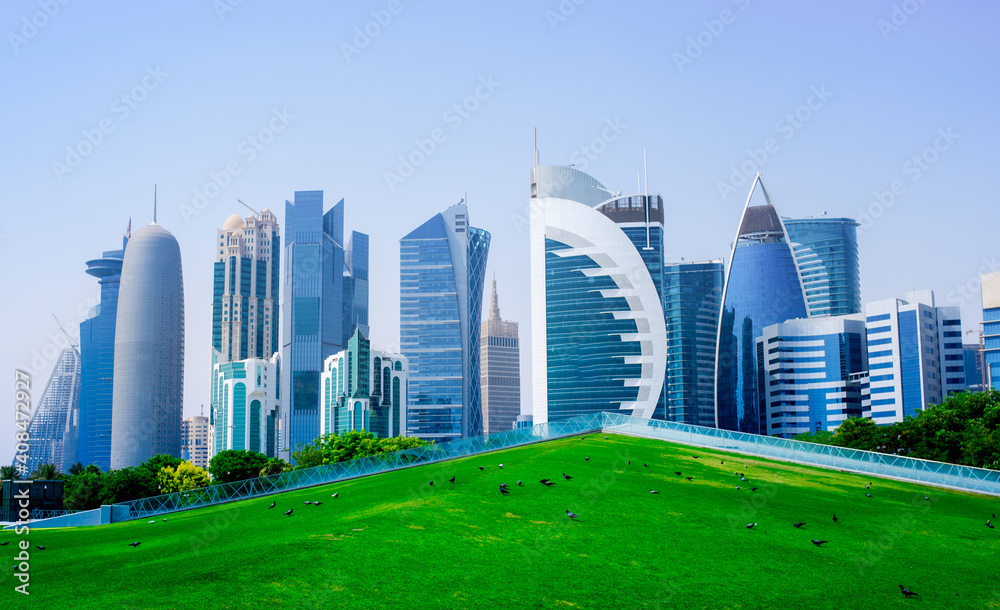 background image of qatar capital city