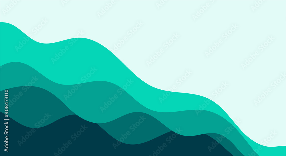 Simple 3d abstract background of green sea water waves Modern paper cut graphic design Simple 3d abstract background of green sea water waves Modern paper cut graphic design