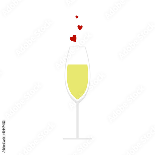 Champagne Glass With Heart Icon