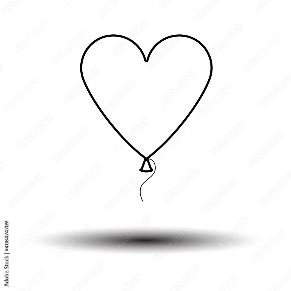 Fototapeta premium Heart Shape Balloon Icon
