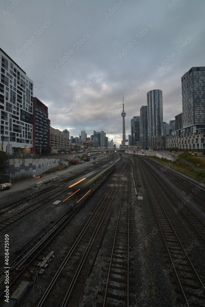 tracks at night