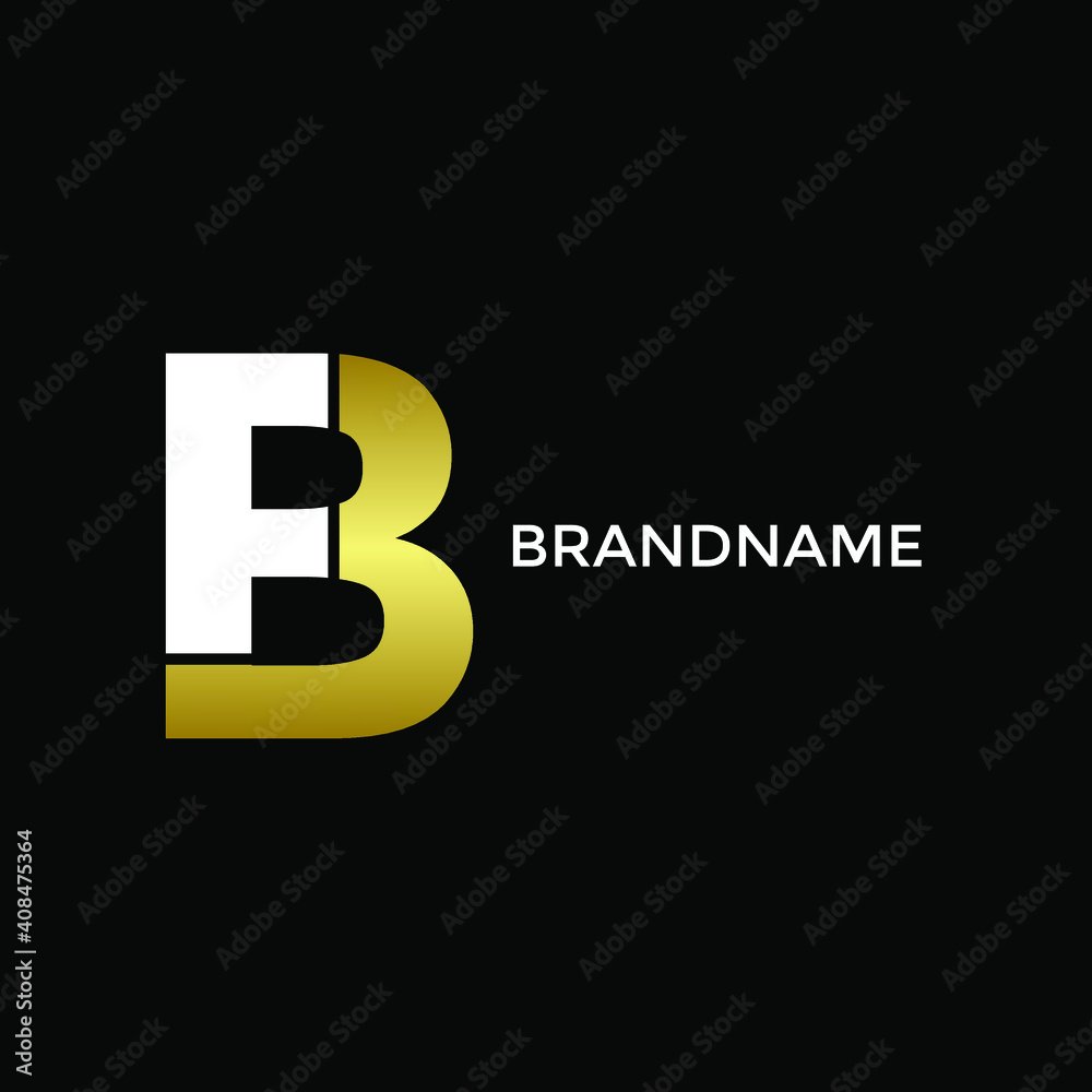 letter FB. Vector logo monogram alphabet design in gold color letter FB. Vector logo monogram alphabet design in gold color