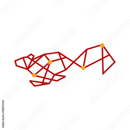 geometric squirrel polygonal technology connection logo vector icon illustration