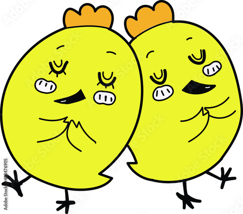 Animals in love are standing together Couple in love Vector illustration for Valentine's Day.