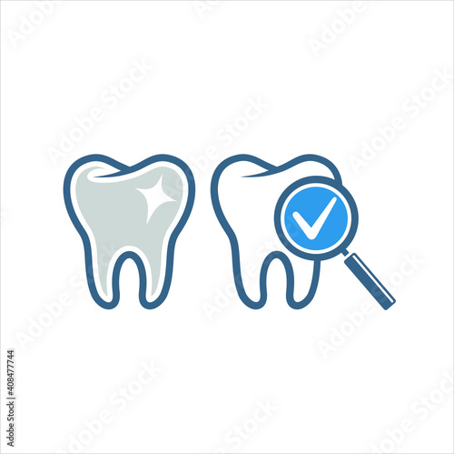 illustration of clean teeth, vector art.