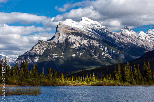 Beautiful summer Vermilion Lakes, Banff town, Banff National Park, Canadian Rockies, Rocky Mountains, Travel Alberta, Canada, North America