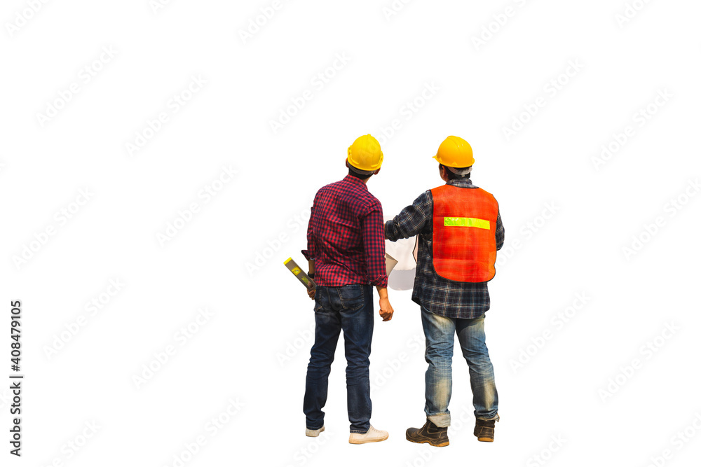 Engineer man and worker with clipping path on white background Engineer man and worker with clipping path on white background
