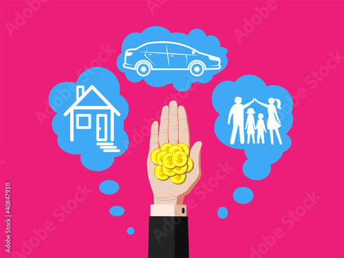 Offer money, finance, sponsorship for the family, home, car, Issuing loans, deposits, loan money