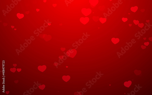 Valentine day red hearts on red background.