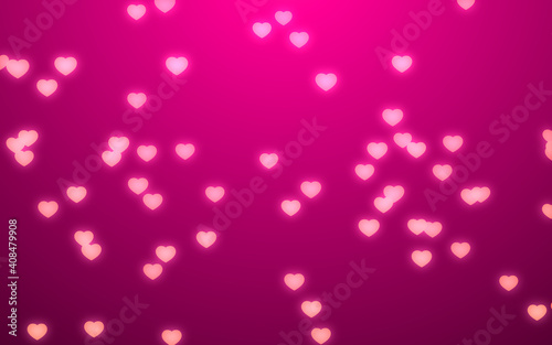Wallpaper Mural Valentine day white hearts light on pink background. Torontodigital.ca