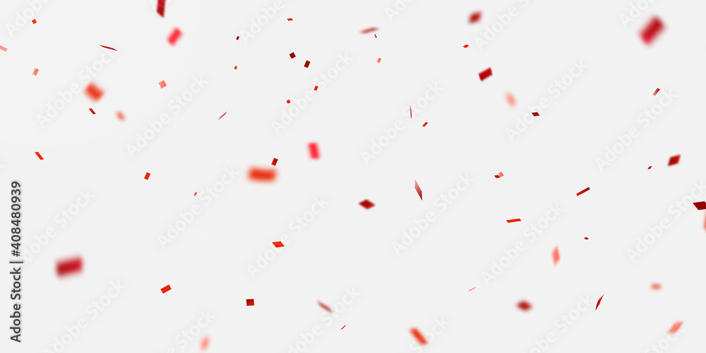 Celebration background template with confetti red ribbons. luxury greeting rich card.