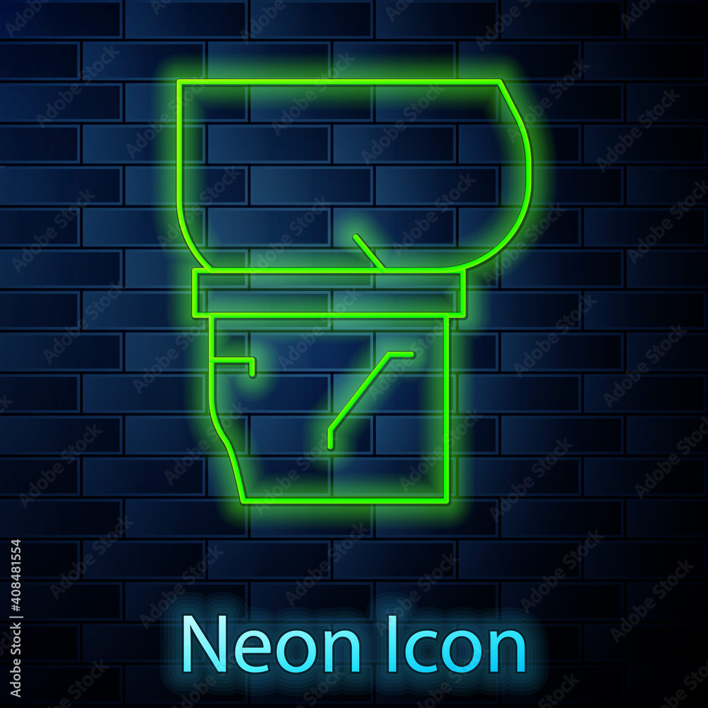 Glowing neon line Beer belly icon isolated on brick wall background. Vector. Glowing neon line Beer belly icon isolated on brick wall background. Vector.