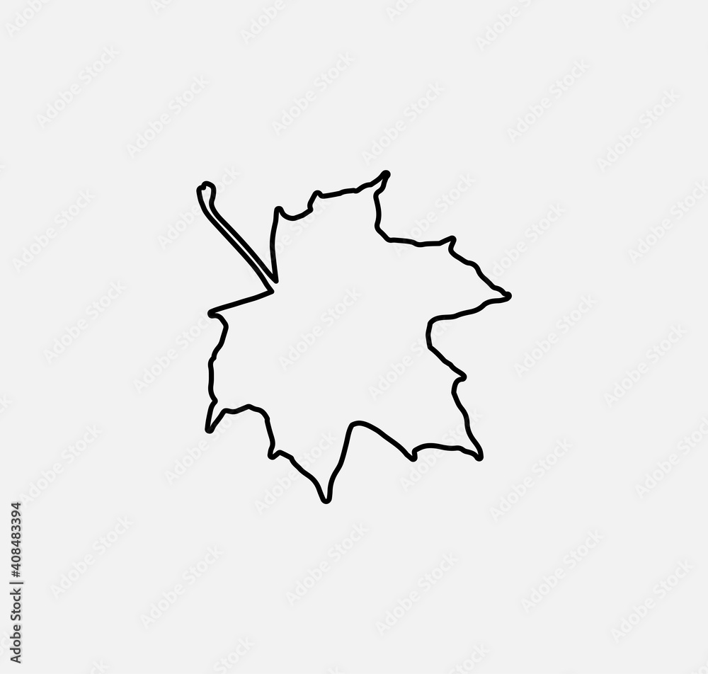 icon of a maple leaf. vector illustration