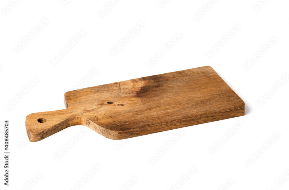 wooden chopping board with handles and hanging hole. isolated wooden chopping board with handles and hanging hole. isolated