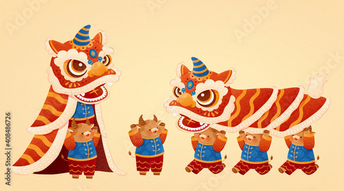 Chinese new year lion dance