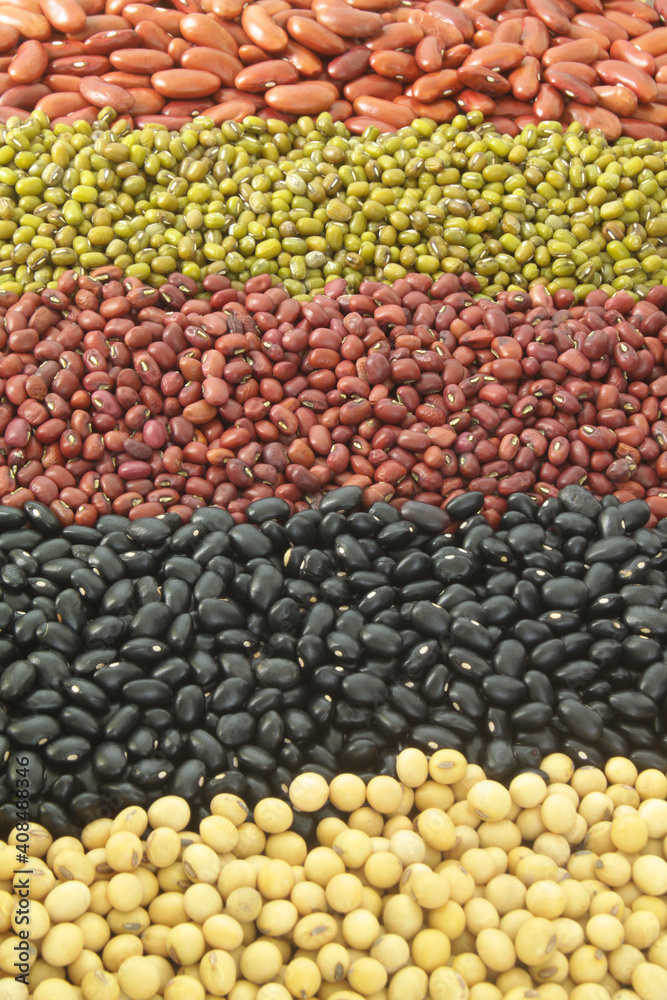 Different beans as background. Legume assortment. Different beans as background. Legume assortment.