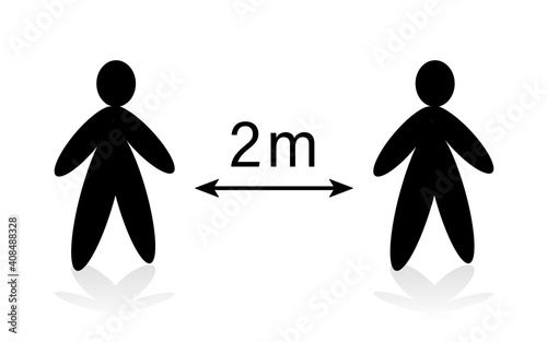 Distanciation de 2 mètres entre les personnes
