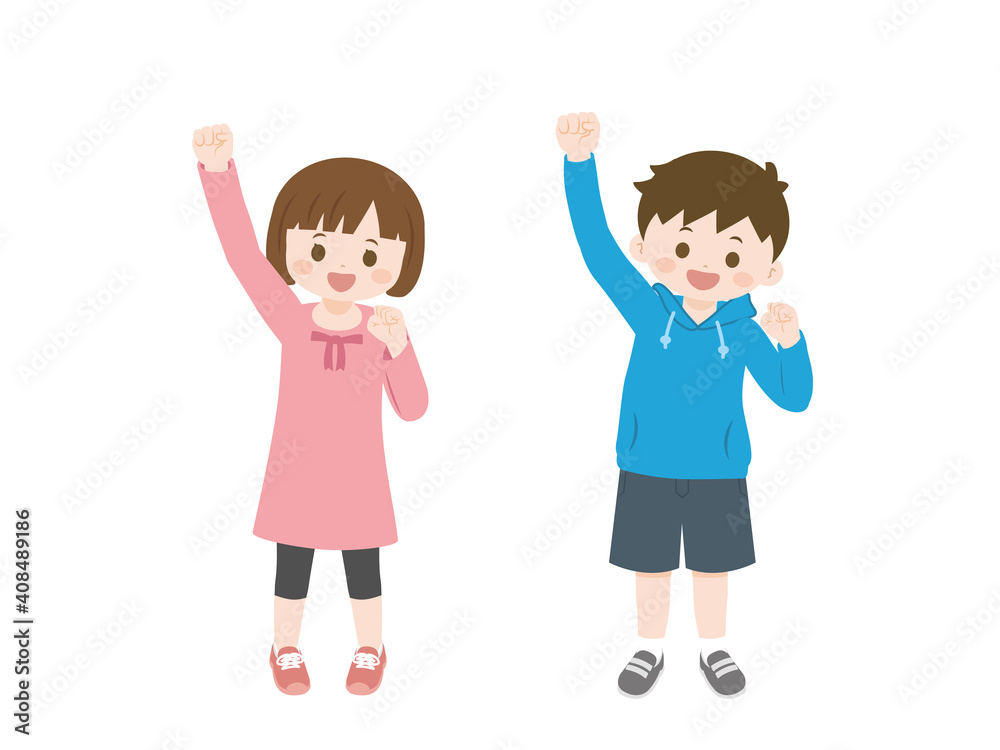 やる気 元気 ポーズ 仕草 子供たち 全身 Stock Vector Adobe Stock やる気 元気 ポーズ 仕草 子供たち 全身 Stock Vector Adobe Stock