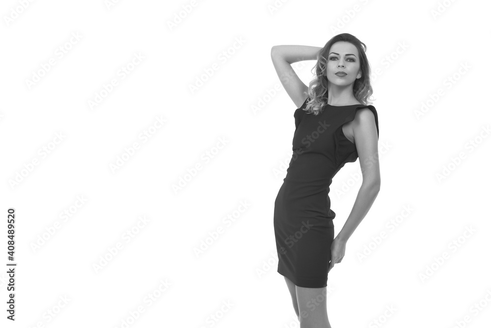 young fashion woman in a black dress young fashion woman in a black dress