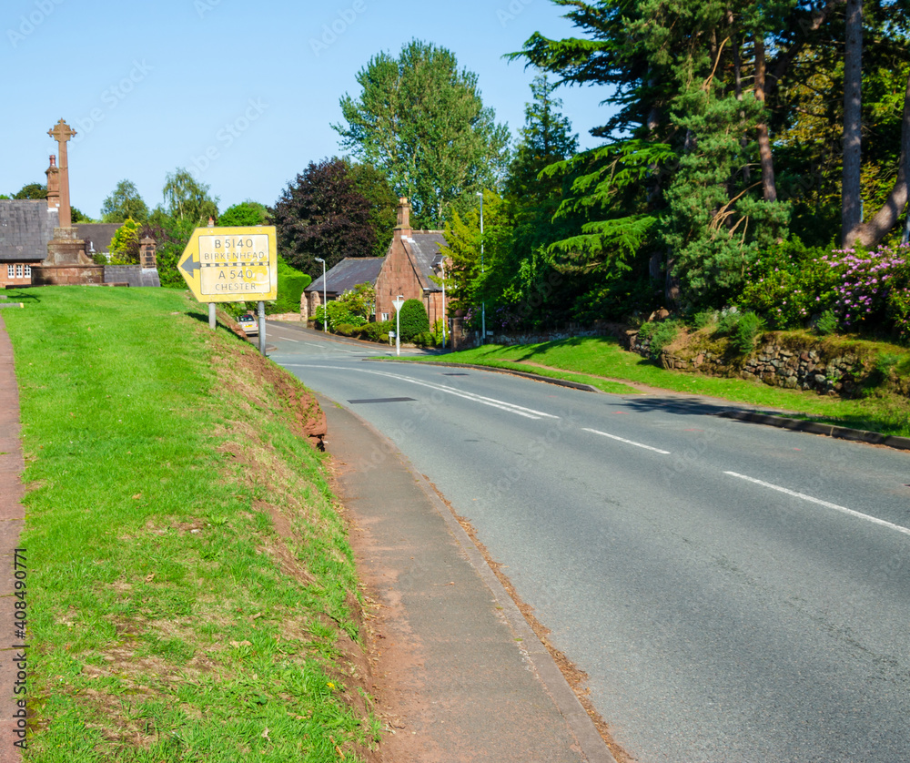 Old fashioned sign in Caldy