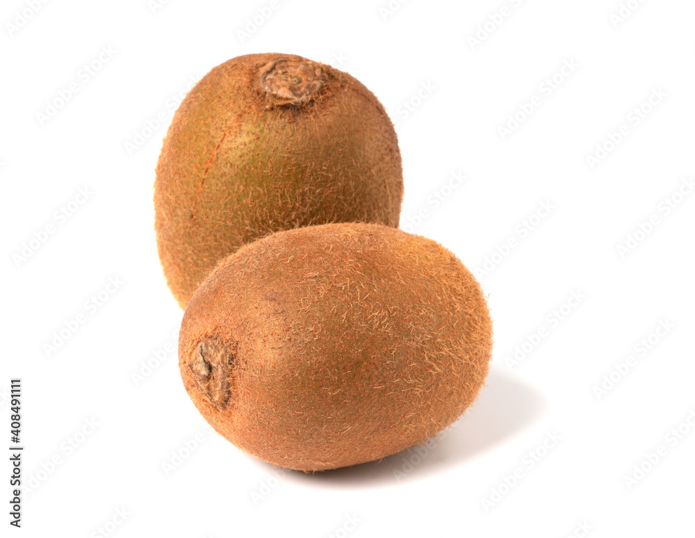 Close up of kiwi fruit and slice kiwi isolated on the white background Close up of kiwi fruit and slice kiwi isolated on the white background