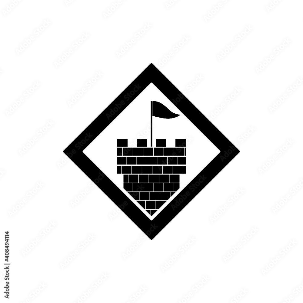 Castle logo. Castle tower icon isolated on white background Castle logo. Castle tower icon isolated on white background