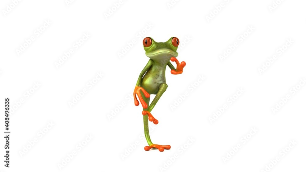 Fun 3D cartoon tropical frog dancing Fun 3D cartoon tropical frog dancing