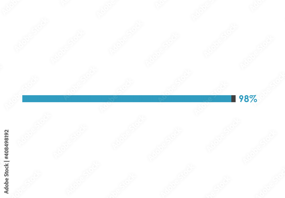 98% loading icon, 98% Progress bar vector illustration 98% loading icon, 98% Progress bar vector illustration