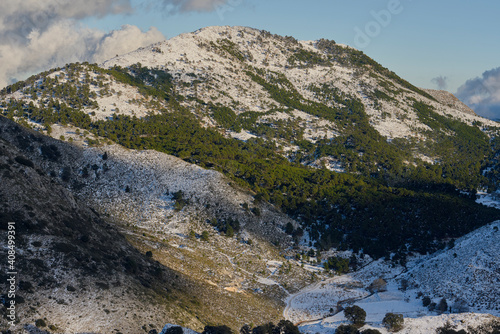 Abanto mountain of Parauta in the Sierra de las Nieves (snowy sierra) national park in Malaga. Spain.